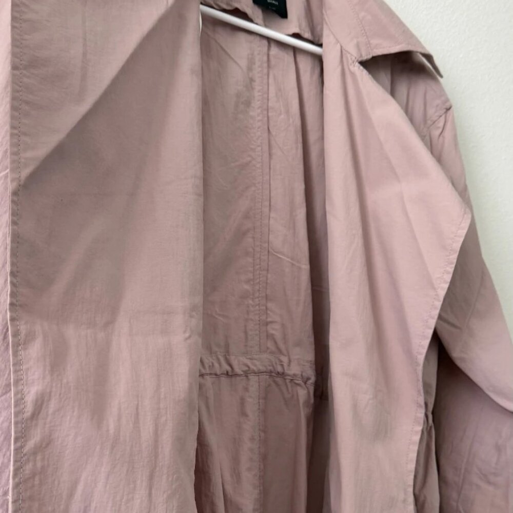 Love Tree Blush Pink Open Front Drawstring Waist Trench Coat Jacket Small NWOT - Picture 11 of 14